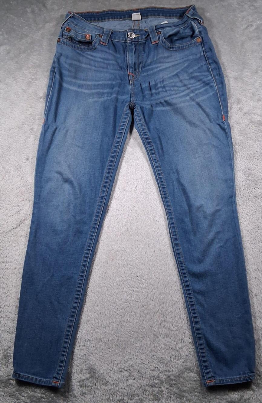 True Religion Section Skinny Jeans Womens 31 (Fits 30x29) Medium Wash Stretch